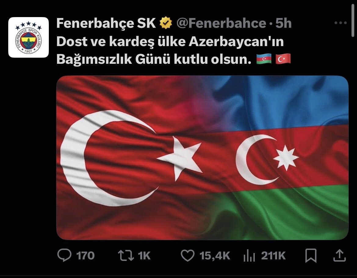 Türkiyə klubları Azərbaycanı təbrik etdi